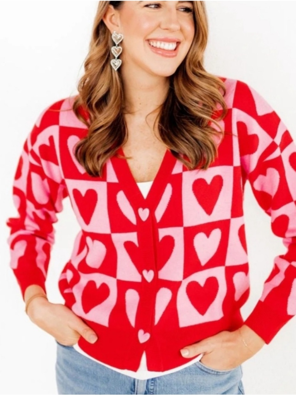 Target 33 Degrees womens Hearts cardigan XXL